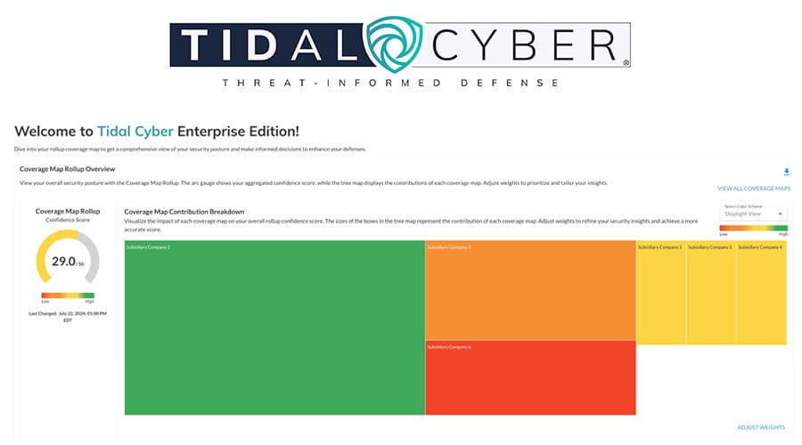 Tidal Cyber Enterprise Edition Coverage Map Rollup